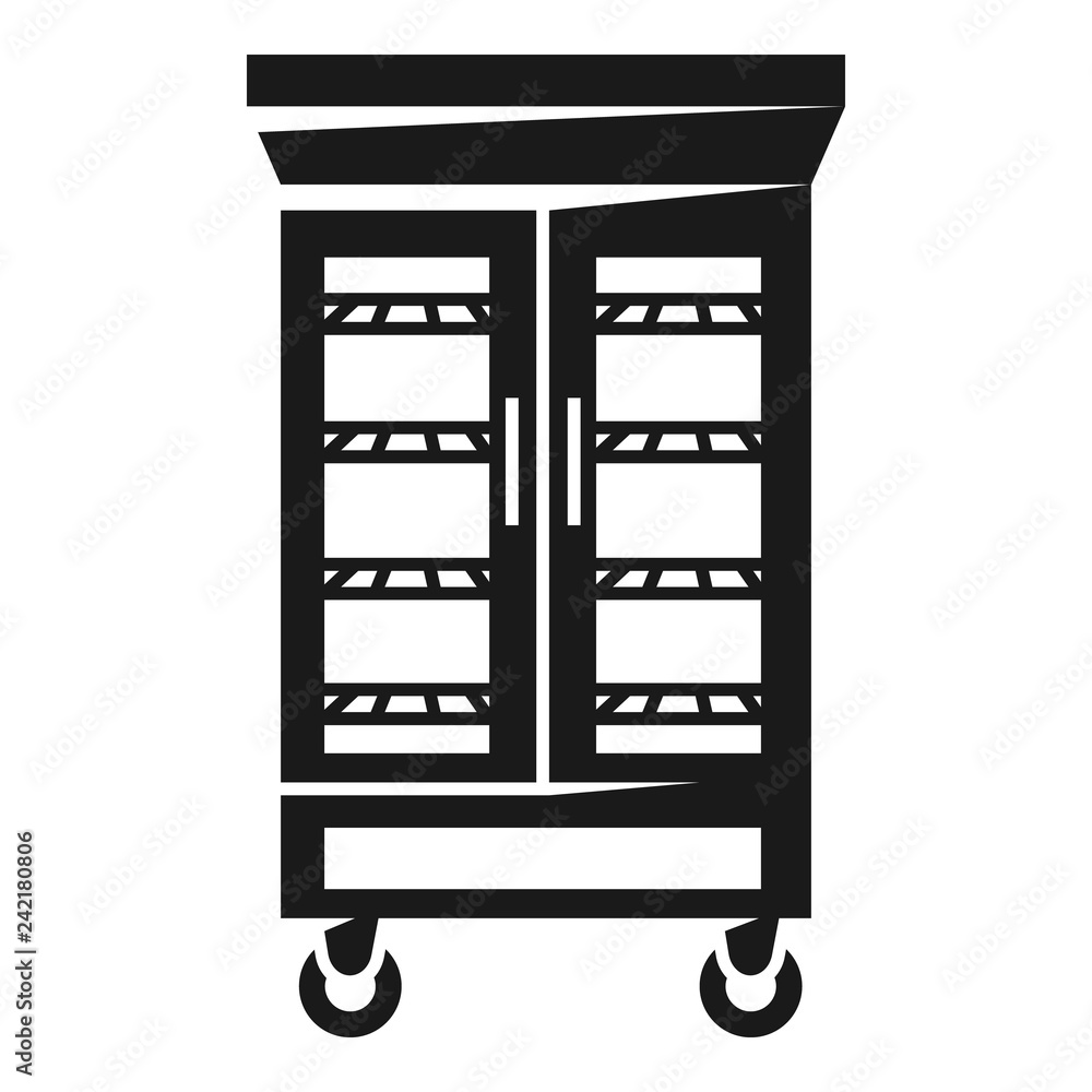 Refrigerator with glass doors icon. Simple illustration of refrigerator with glass doors vector icon for web design isolated on white background Refrigerator with glass doors icon. Simple illustration of refrigerator with glass doors vector icon for web design isolated on white background