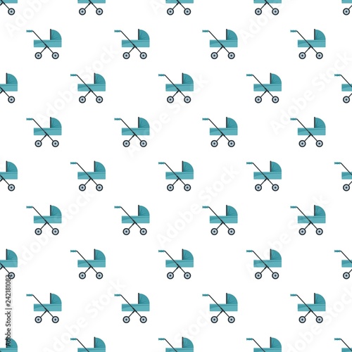Baby pram pattern seamless vector repeat for any web design