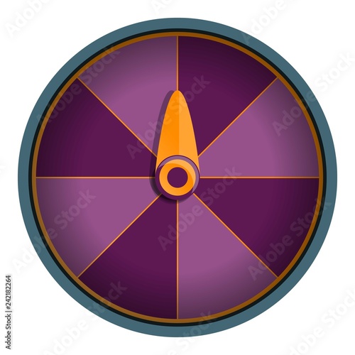 Purple wheel fortune icon. Cartoon of purple wheel fortune vector icon for web design isolated on white background