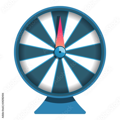 White blue wheel fortune icon. Cartoon of white blue wheel fortune vector icon for web design isolated on white background