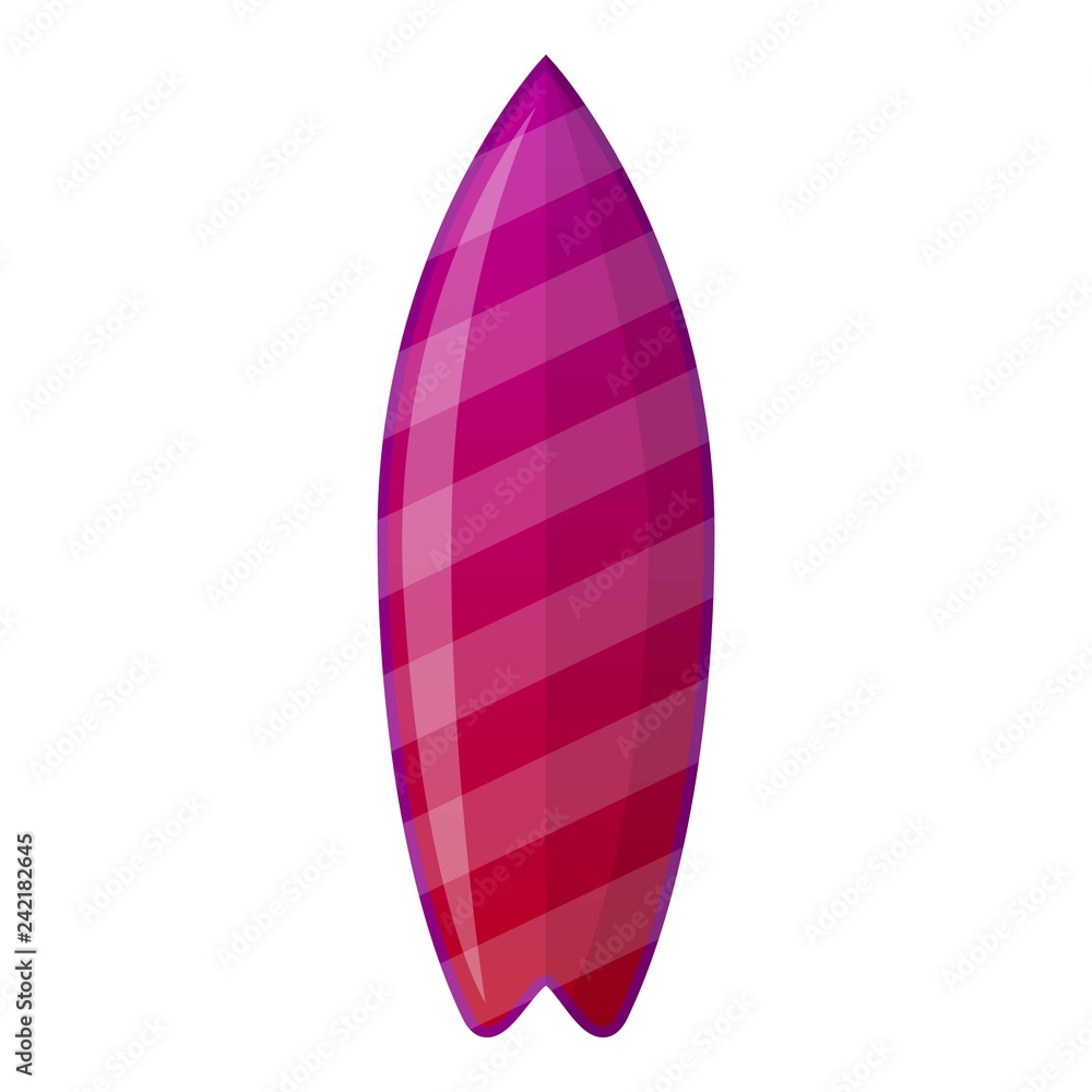 Purple surfboard icon. Cartoon of purple surfboard vector icon for web design isolated on white background Purple surfboard icon. Cartoon of purple surfboard vector icon for web design isolated on white background