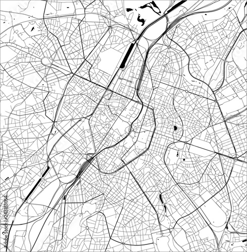 map of the city of Brussels, Belgium photo