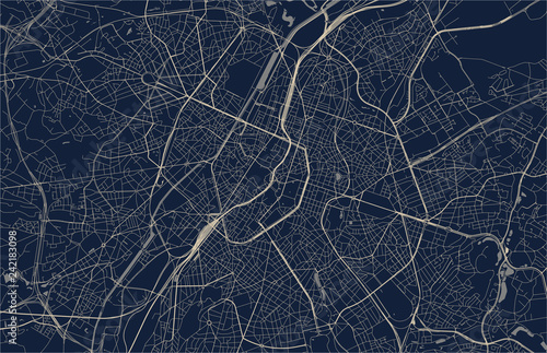 map of the city of Brussels, Belgium