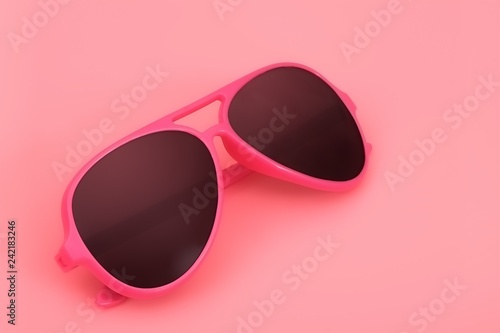 Glasses isolated on pink background for applying on a portrait