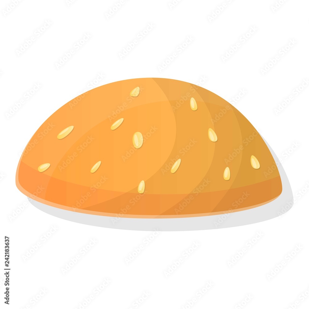 Burger bun icon. Cartoon of burger bun vector icon for web design isolated on white background Burger bun icon. Cartoon of burger bun vector icon for web design isolated on white background