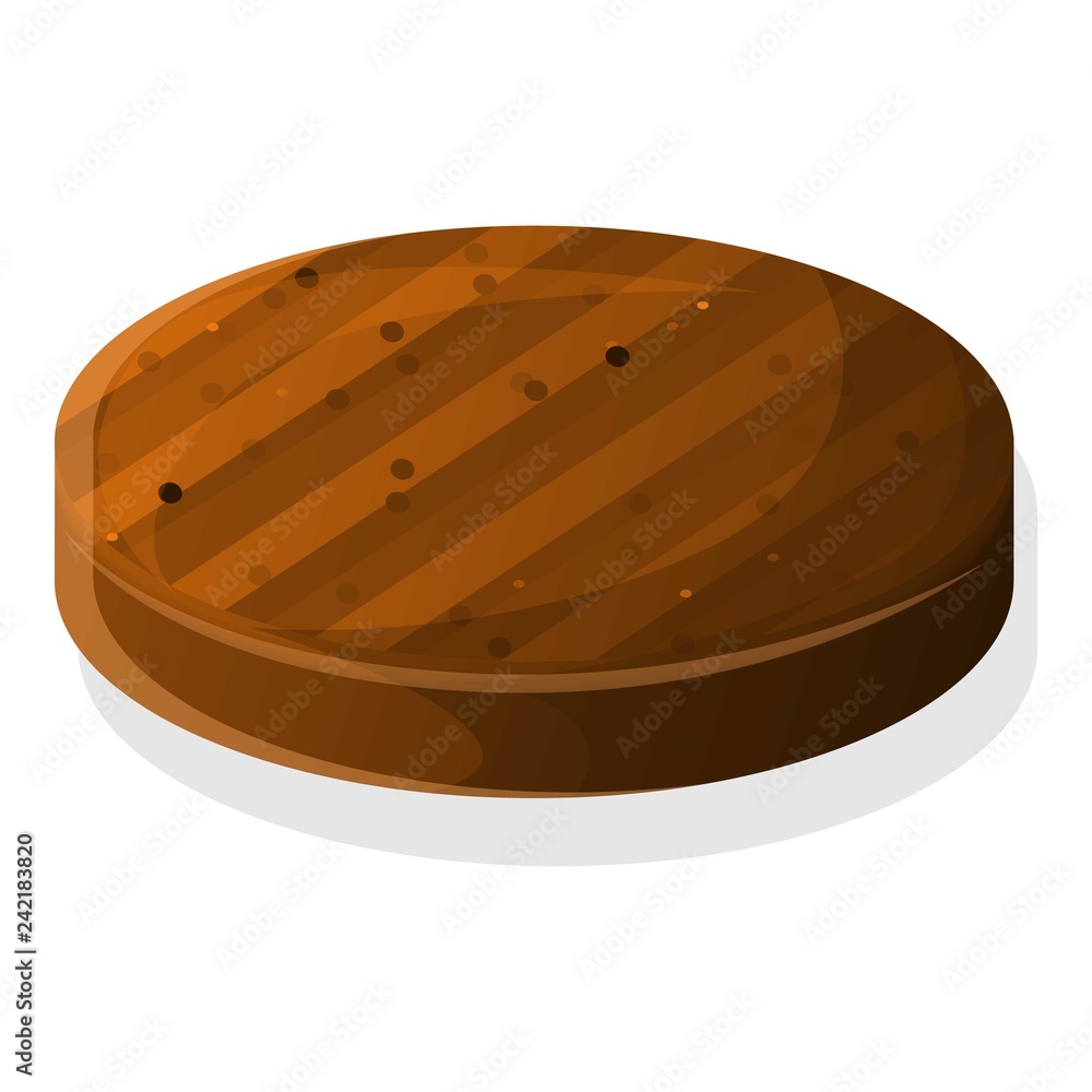 Burger cutlet icon. Cartoon of burger cutlet vector icon for web design isolated on white background Burger cutlet icon. Cartoon of burger cutlet vector icon for web design isolated on white background