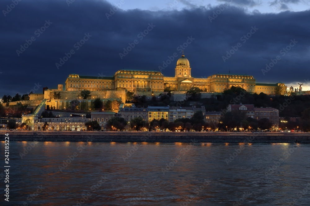 Evening view od Buda castle, Budapest, Hungary, September 2018