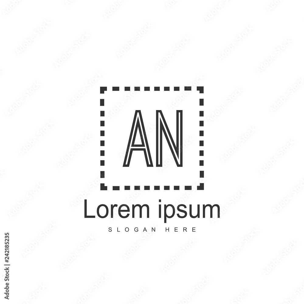 AN Letters Logo Design. Simple and Creative Black Letter Concept Illustration. AN Letters Logo Design. Simple and Creative Black Letter Concept Illustration.
