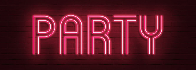 Sierkussen Bar Neon party bord op bakstenen muur  © AB Visual Arts