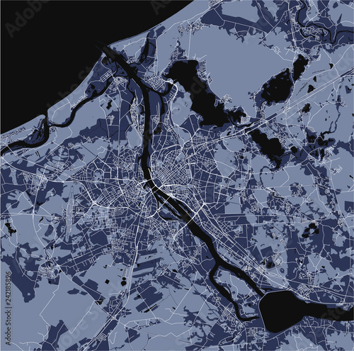 map of the city of Riga, Latvia