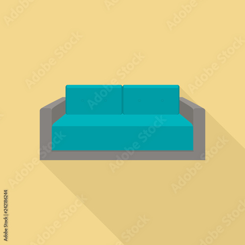 Small sofa icon. Flat illustration of small sofa vector icon for web design