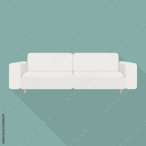 White sofa icon. Flat illustration of white sofa vector icon for web design © ylivdesign