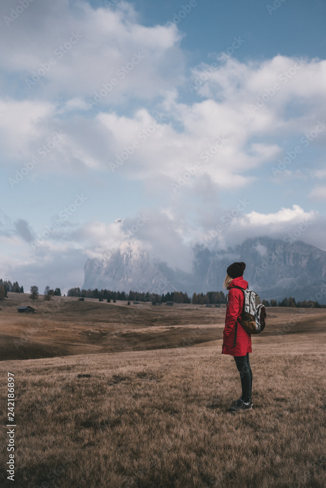 Girl in Dolomites