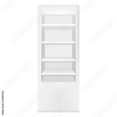 Commercial fridge icon. Realistic illustration of commercial fridge vector icon for web design