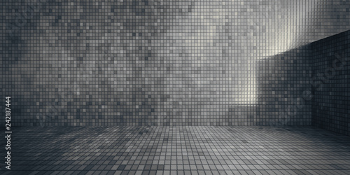 Fototapeta Naklejka Na Ścianę i Meble -  Abstract architecture interior concrete dark grunge background texture, 3d illustration.