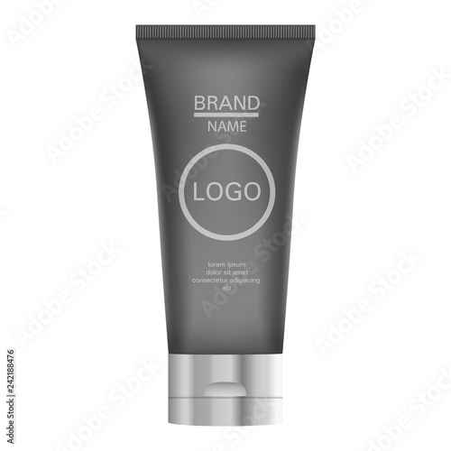 Man creme tube icon. Realistic illustration of man creme tube vector icon for web design