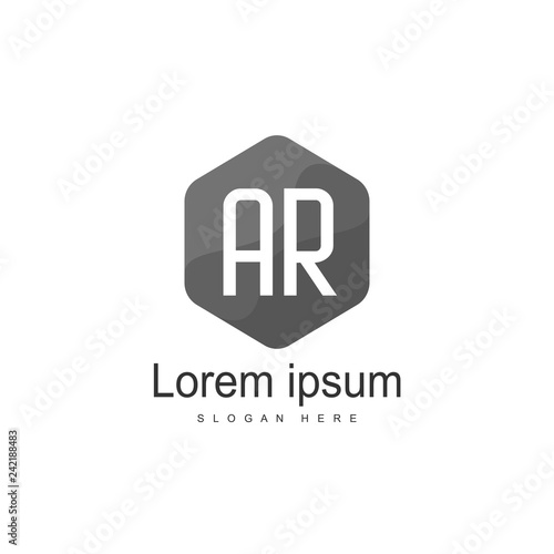 Free Download AR Letters Logo Design. Simple and Creative Black Letter Concept Illustration. - GFXLoad
