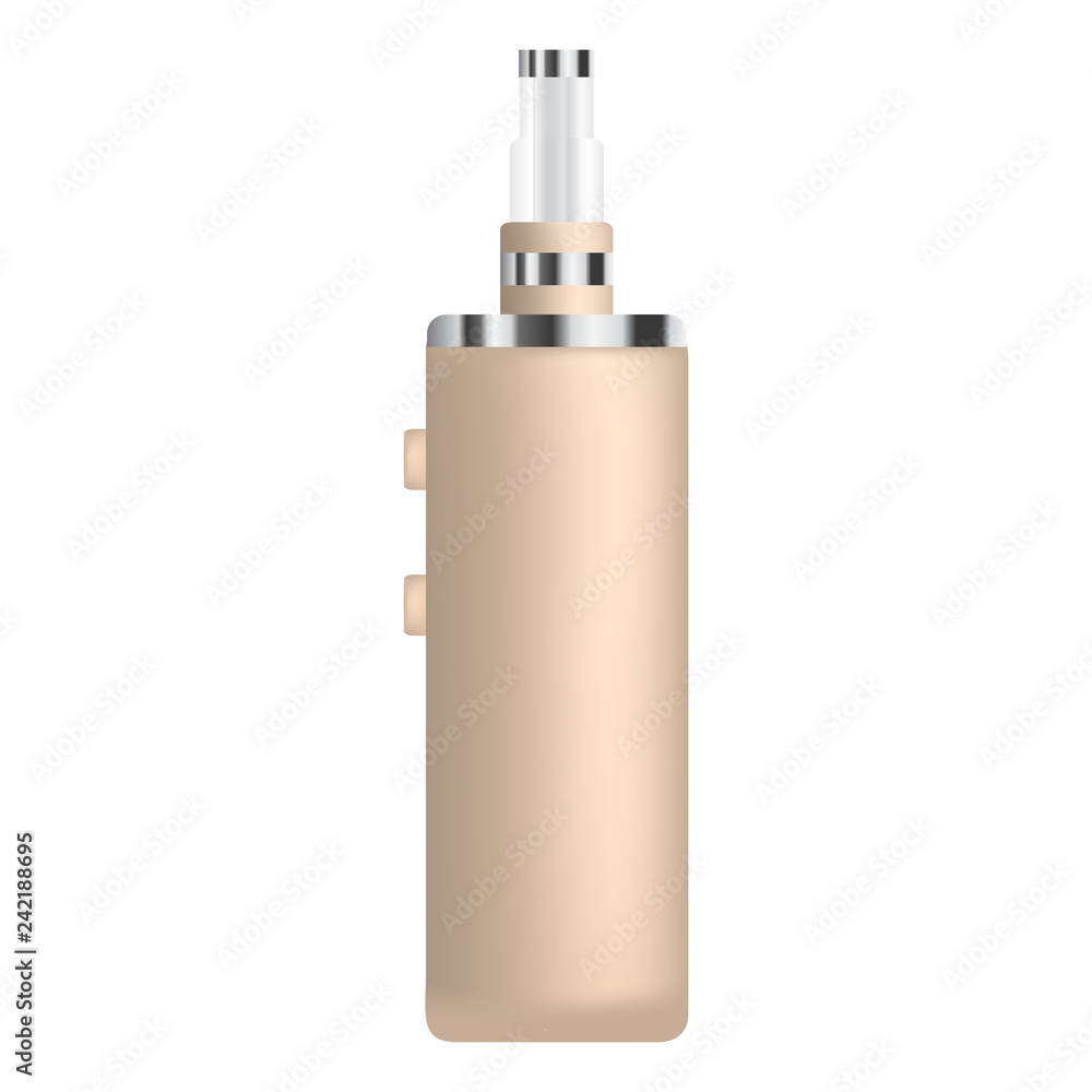 Gold smoke vape icon. Realistic illustration of gold smoke vape vector icon for web design Gold smoke vape icon. Realistic illustration of gold smoke vape vector icon for web design