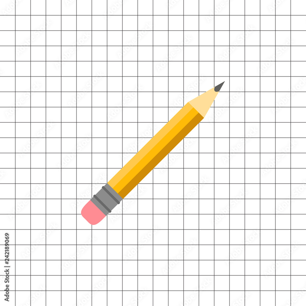 Vector illustration. School college university design, concept. Pencil on the notebook. Vector illustration. School college university design, concept. Pencil on the notebook.