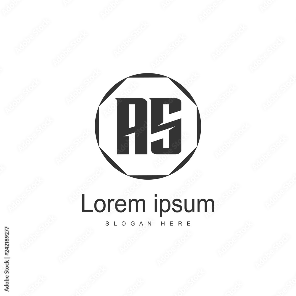 AS Letters Logo Design. Simple and Creative Black Letter Concept Illustration. AS Letters Logo Design. Simple and Creative Black Letter Concept Illustration.