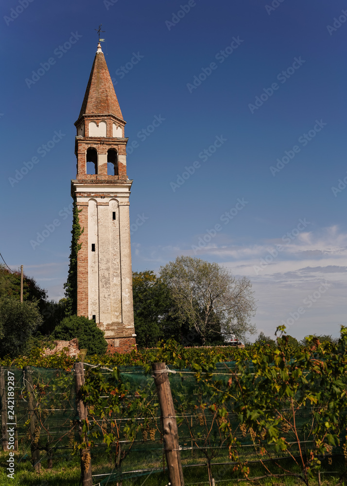 old bell tower in winery in Venice Italy