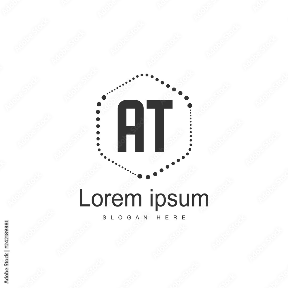 AT Letters Logo Design. Simple and Creative Black Letter Concept Illustration. AT Letters Logo Design. Simple and Creative Black Letter Concept Illustration.