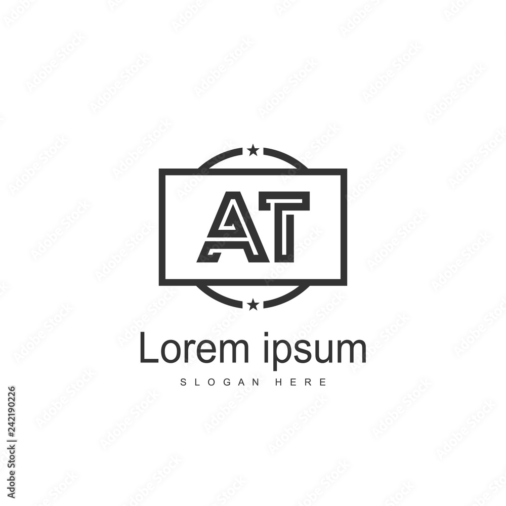 AT Letters Logo Design. Simple and Creative Black Letter Concept Illustration. AT Letters Logo Design. Simple and Creative Black Letter Concept Illustration.
