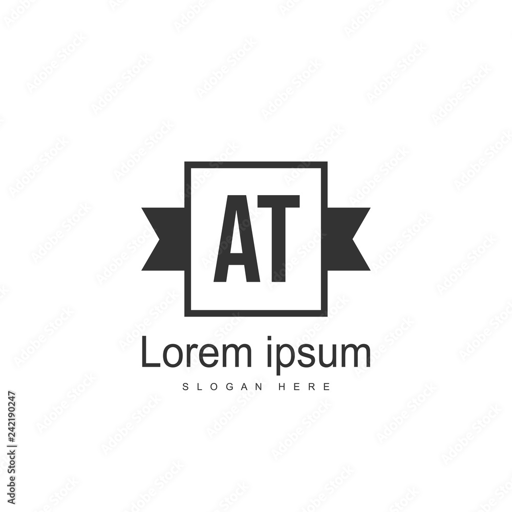 AT Letters Logo Design. Simple and Creative Black Letter Concept Illustration. AT Letters Logo Design. Simple and Creative Black Letter Concept Illustration.