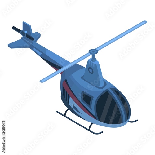 Two passenger helicopter icon. Isometric of two passenger helicopter vector icon for web design isolated on white background
