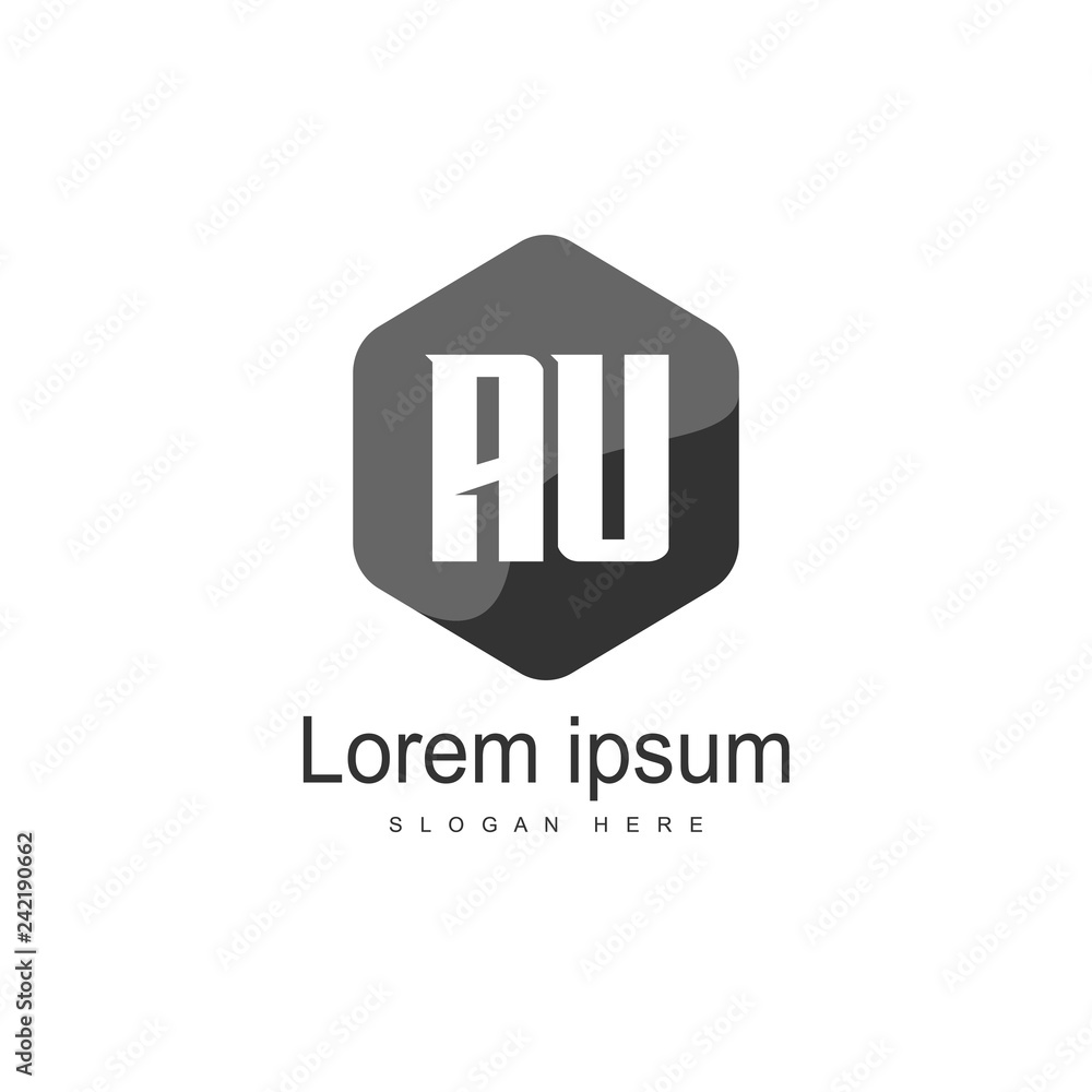 AU Letters Logo Design. Simple and Creative Black Letter Concept Illustration. AU Letters Logo Design. Simple and Creative Black Letter Concept Illustration.