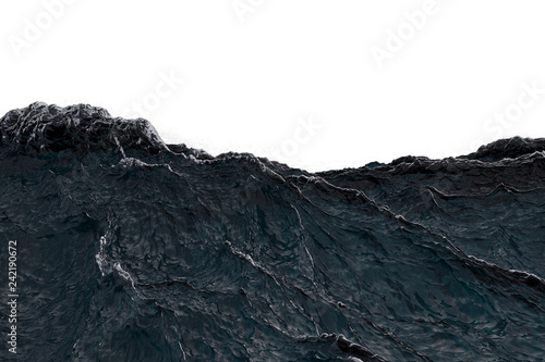 Fotografia, Obraz Big waves in a storm across the ocean isolated