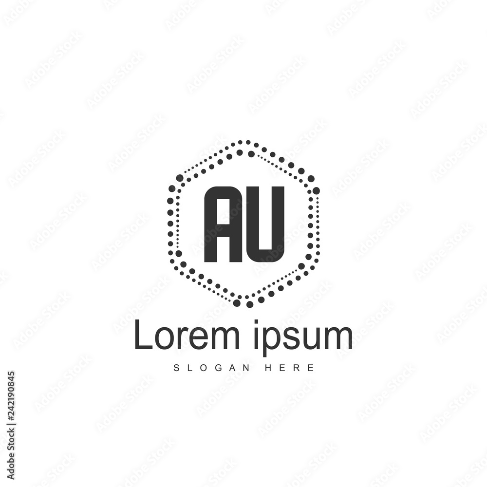 AU Letters Logo Design. Simple and Creative Black Letter Concept Illustration. AU Letters Logo Design. Simple and Creative Black Letter Concept Illustration.