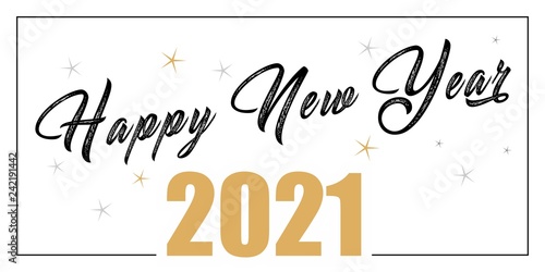 Życzenia Szczęśliwego Nowego Roku 2020 lub 2021 napisane na ładnym tle. Projekt karty szczęśliwego nowego roku. Ilustracji wektorowych EPS