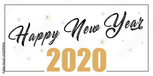 Życzenia Szczęśliwego Nowego Roku 2020 lub 2021 napisane na ładnym tle. Projekt karty szczęśliwego nowego roku. Ilustracji wektorowych EPS