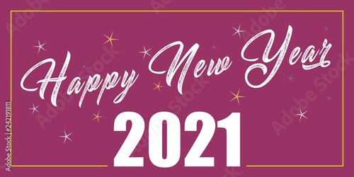 Życzenia Szczęśliwego Nowego Roku 2020 lub 2021 napisane na ładnym tle. Projekt karty szczęśliwego nowego roku. Ilustracji wektorowych EPS