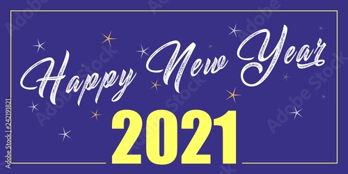 Życzenia Szczęśliwego Nowego Roku 2020 lub 2021 napisane na ładnym tle. Projekt karty szczęśliwego nowego roku. Ilustracji wektorowych EPS