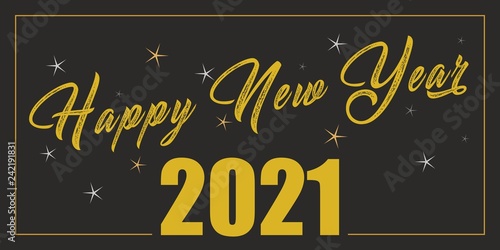Życzenia Szczęśliwego Nowego Roku 2020 lub 2021 napisane na ładnym tle. Projekt karty szczęśliwego nowego roku. Ilustracji wektorowych EPS