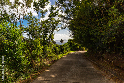 Saint Vincent and the Grenadines, road, Bequia view