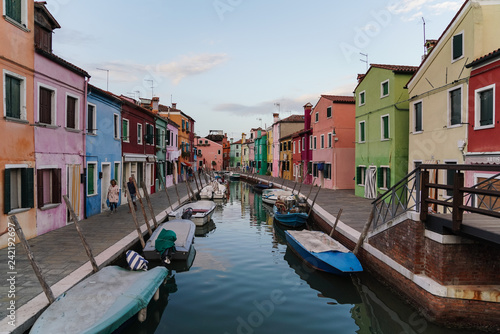 canal in Burano Island Venice Italy © gammaphotostudio