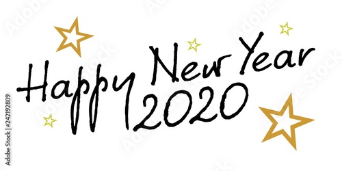 Życzenia Szczęśliwego Nowego Roku 2020 lub 2021 napisane na ładnym tle. Projekt karty szczęśliwego nowego roku. Ilustracji wektorowych EPS