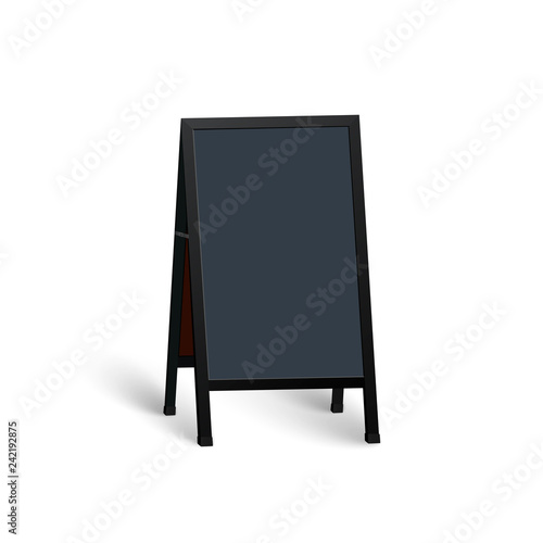 Vector wooden empty blank street sandwich board Isolated on White Background