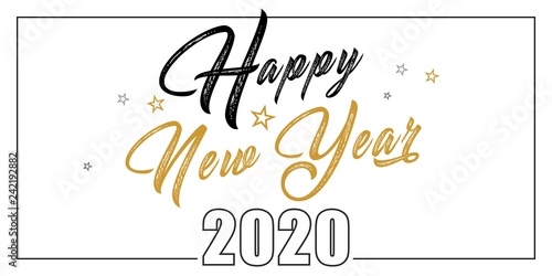 Życzenia Szczęśliwego Nowego Roku 2020 lub 2021 napisane na ładnym tle. Projekt karty szczęśliwego nowego roku. Ilustracji wektorowych EPS