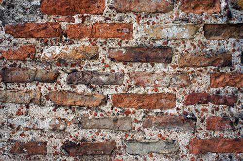 Ancient brick wall texture. photo