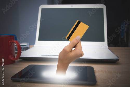 credit card and shopping online