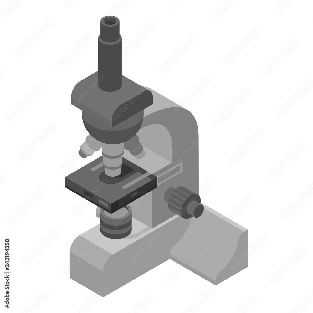 Zoom microscope icon. Isometric of zoom microscope vector icon for web design isolated on white background Zoom microscope icon. Isometric of zoom microscope vector icon for web design isolated on white background