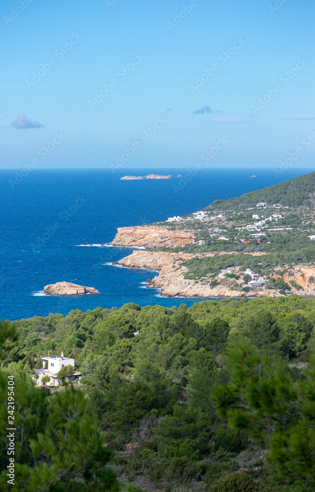 Fototapeta premium Views from the viewpoint of Es Vedra in Ibiza