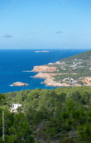 Fototapeta Naklejka Na Ścianę i Meble -  Views from the viewpoint of Es Vedra in Ibiza