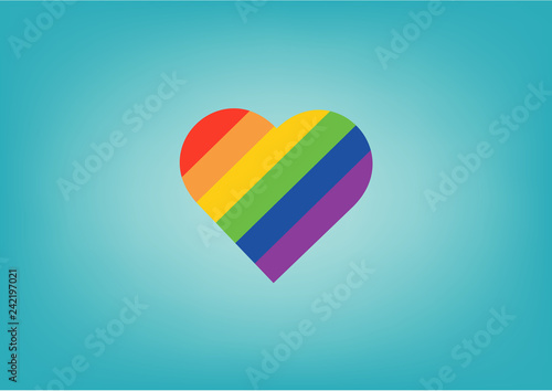 Pride LGBT Rainbow Colorful Shape of Heart Love Abstract Vector Background