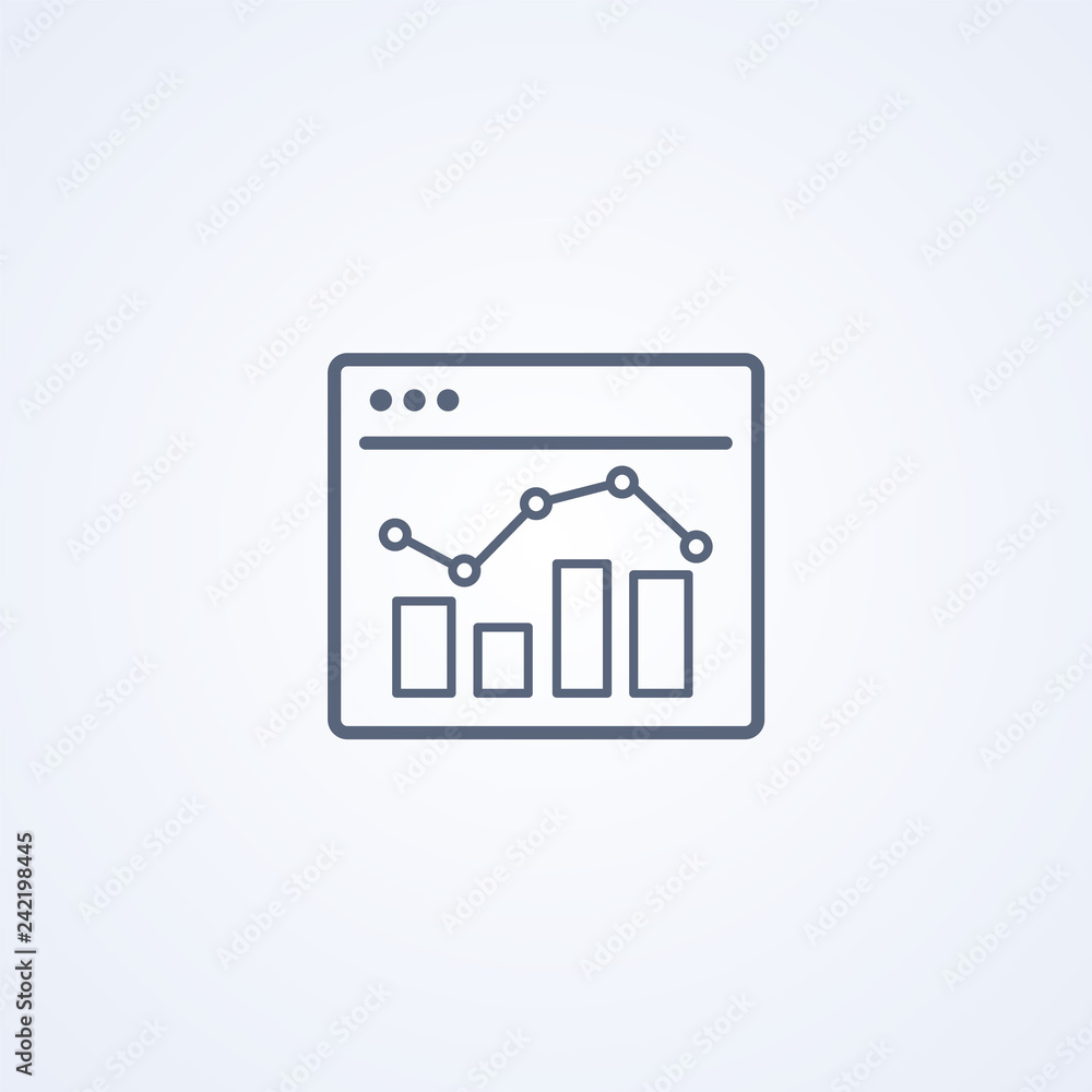 Graph, vector best gray line icon Graph, vector best gray line icon