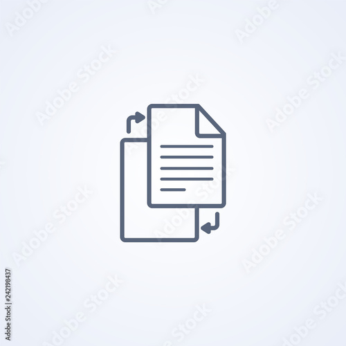 Documents exchange, vector best gray line icon